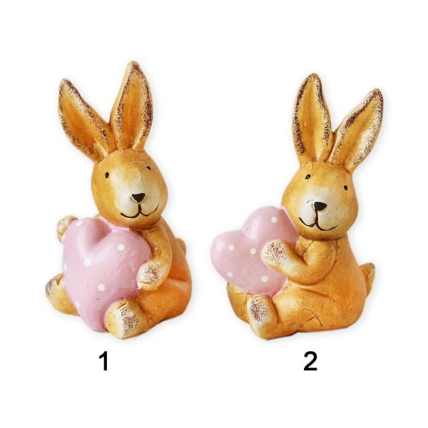 Zajíc keramika 11cm natural růžová